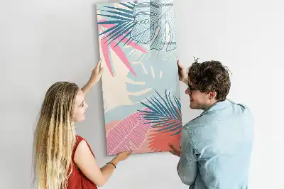 Tableau effaçable à sec magnétique feuilles coloris pastel