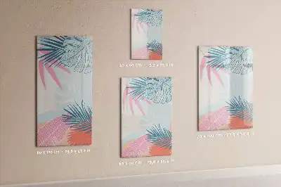 Tableau effaçable à sec magnétique feuilles coloris pastel