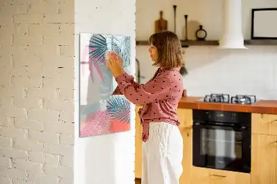 Tableau effaçable à sec magnétique feuilles coloris pastel