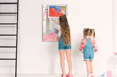 Tableau effaçable à sec magnétique feuilles coloris pastel
