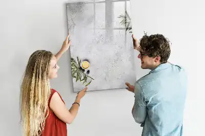 Tableau magnétique effaçable à sec modèle Béton et olives