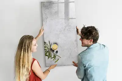 Tableau magnétique effaçable à sec modèle Béton et olives