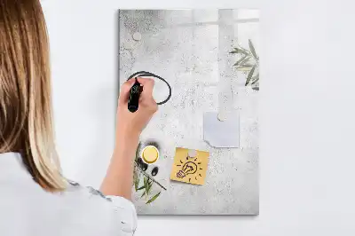 Tableau magnétique effaçable à sec modèle Béton et olives