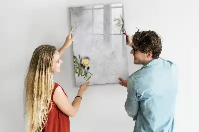 Tableau magnétique effaçable à sec modèle Béton et olives