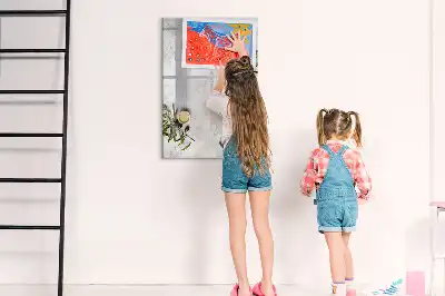 Tableau magnétique effaçable à sec modèle Béton et olives
