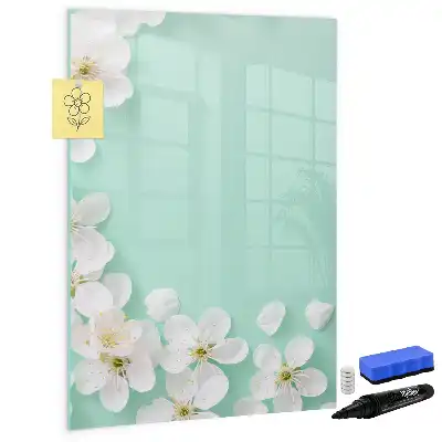 Tableau effaçable à sec magnétique motif fleurs épanouies