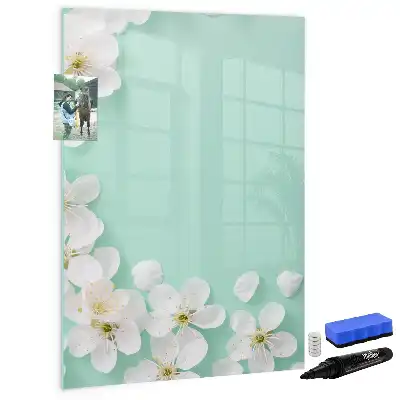 Tableau effaçable à sec magnétique motif fleurs épanouies