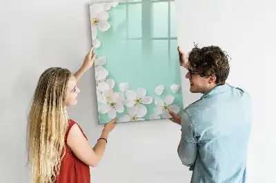 Tableau effaçable à sec magnétique motif fleurs épanouies