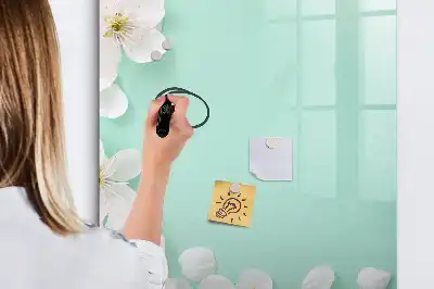 Tableau effaçable à sec magnétique motif fleurs épanouies