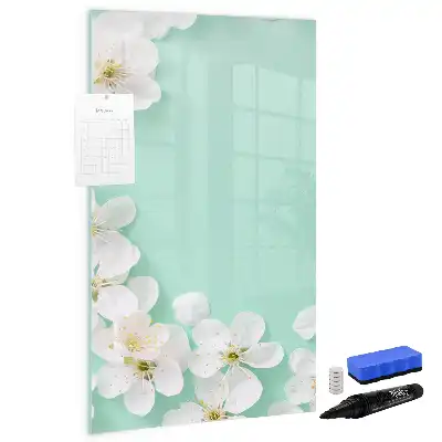 Tableau effaçable à sec magnétique motif fleurs épanouies