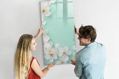 Tableau effaçable à sec magnétique motif fleurs épanouies