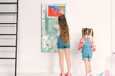 Tableau effaçable à sec magnétique motif fleurs épanouies