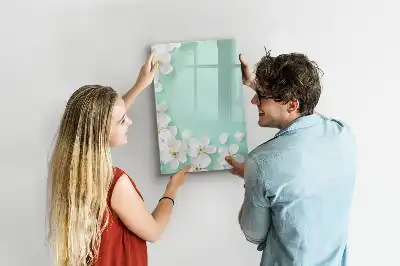 Tableau effaçable à sec magnétique motif fleurs épanouies