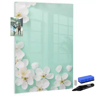 Tableau effaçable à sec magnétique motif fleurs épanouies