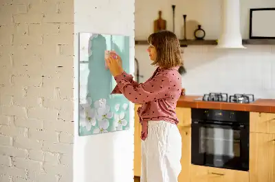 Tableau effaçable à sec magnétique motif fleurs épanouies