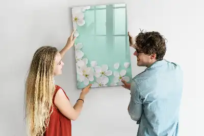 Tableau effaçable à sec magnétique motif fleurs épanouies