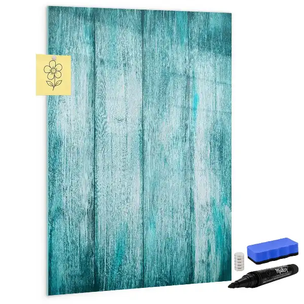 Tableau magnétique effaçable à sec couleur bois bleu