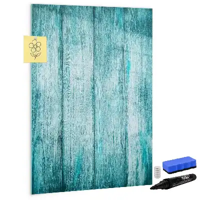 Tableau magnétique effaçable à sec couleur bois bleu