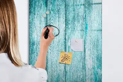 Tableau magnétique effaçable à sec couleur bois bleu