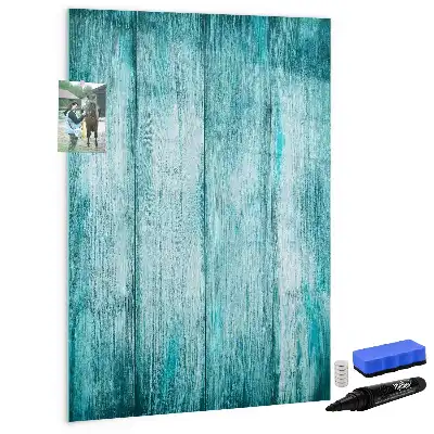 Tableau magnétique effaçable à sec couleur bois bleu