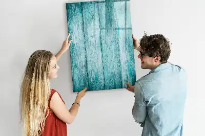 Tableau magnétique effaçable à sec couleur bois bleu