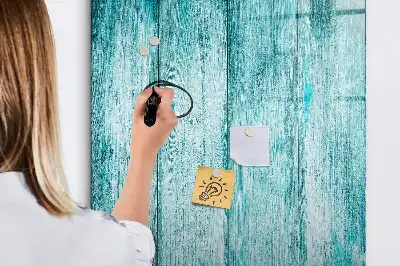 Tableau magnétique effaçable à sec couleur bois bleu