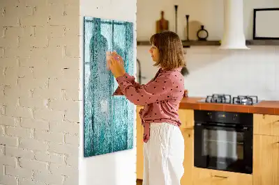 Tableau magnétique effaçable à sec couleur bois bleu