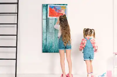 Tableau magnétique effaçable à sec couleur bois bleu
