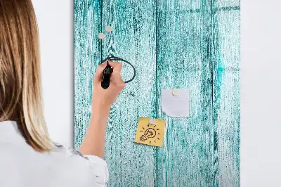 Tableau magnétique effaçable à sec couleur bois bleu