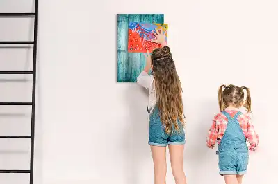 Tableau magnétique effaçable à sec couleur bois bleu