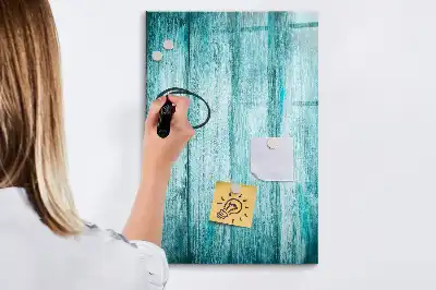 Tableau magnétique effaçable à sec couleur bois bleu