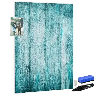 Tableau magnétique effaçable à sec couleur bois bleu