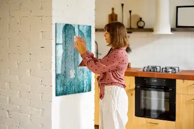 Tableau magnétique effaçable à sec couleur bois bleu