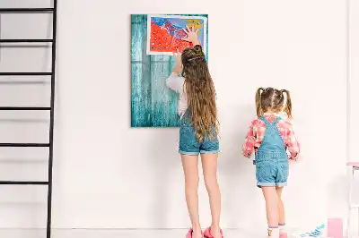 Tableau magnétique effaçable à sec couleur bois bleu