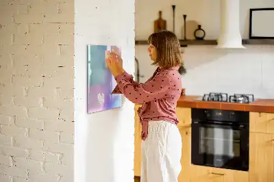 Tableau magnétique effaçable à sec modèle plumes pastel