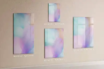 Tableau magnétique effaçable à sec modèle plumes pastel