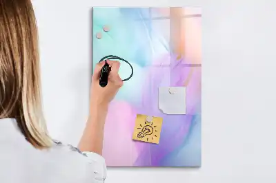 Tableau magnétique effaçable à sec modèle plumes pastel
