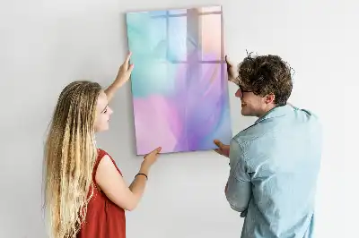 Tableau magnétique effaçable à sec modèle plumes pastel