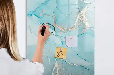 Tableau magnétique effaçable à sec motif marbre décoratif