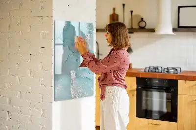 Tableau magnétique effaçable à sec motif marbre décoratif