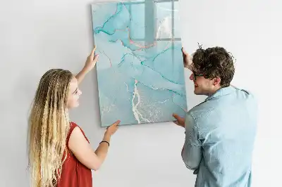 Tableau magnétique effaçable à sec motif marbre décoratif