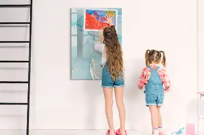 Tableau magnétique effaçable à sec motif marbre décoratif