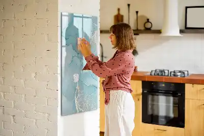 Tableau magnétique effaçable à sec motif marbre décoratif