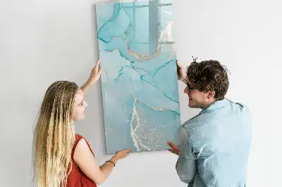 Tableau magnétique effaçable à sec motif marbre décoratif
