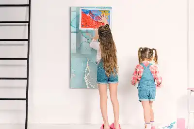 Tableau magnétique effaçable à sec motif marbre décoratif