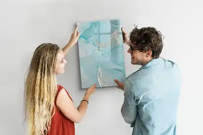 Tableau magnétique effaçable à sec motif marbre décoratif