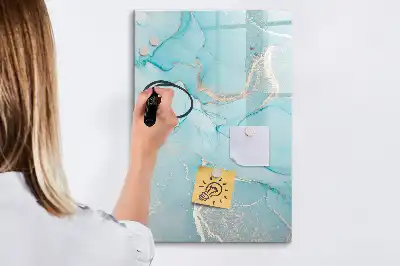 Tableau magnétique effaçable à sec motif marbre décoratif