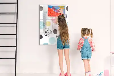 Tableau magnétique effaçable à sec cercle coloré