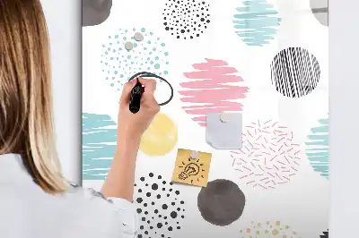 Tableau magnétique effaçable à sec cercle coloré