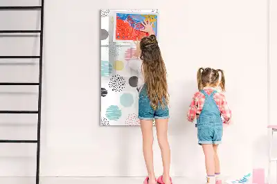 Tableau magnétique effaçable à sec cercle coloré